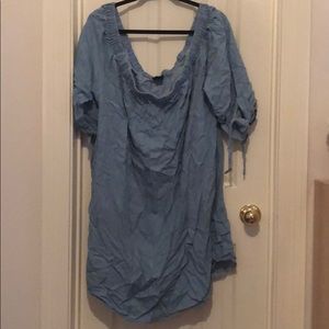Off the shoulder denim dress
